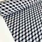 Black White Nitro 3D Blocks - New World Tapestry Canvas Fabric