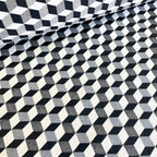 Black White Nitro 3D Blocks - New World Tapestry Canvas Fabric