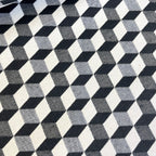 Black White Nitro 3D Blocks - New World Tapestry Canvas Fabric