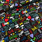 I Love My Dog Black - Frumble Fabrics