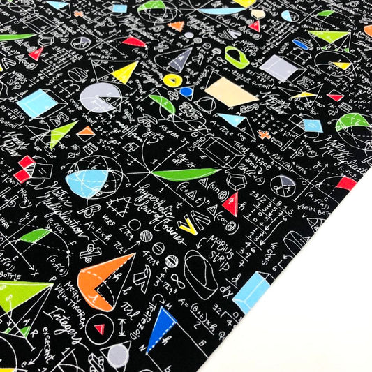 School Maths & Geometry Black - Frumble Fabrics