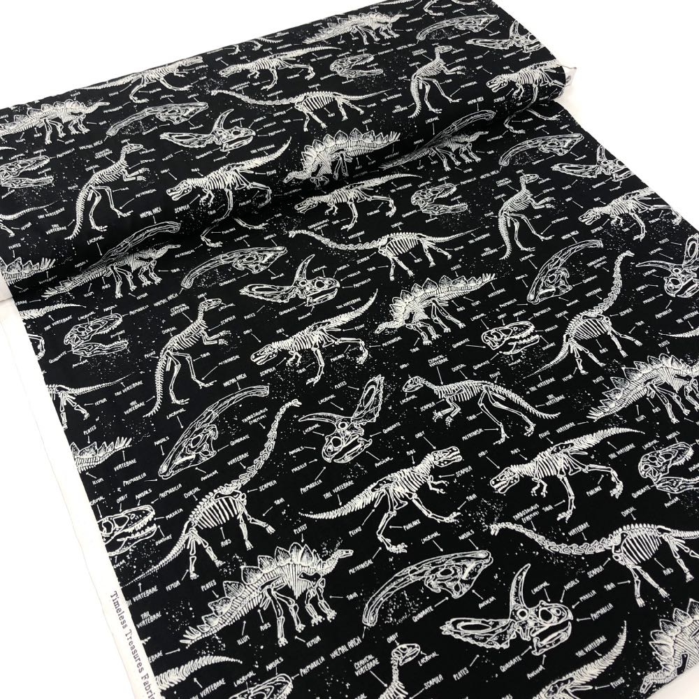 Glow-in-the-Dark Dinosaur Skeletons - Frumble Fabrics