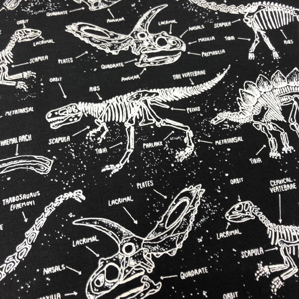 Glow-in-the-Dark Dinosaur Skeletons - Frumble Fabrics