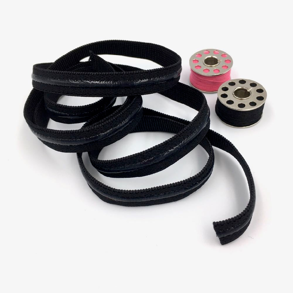 Silicone Grip Elastic 10mm Black - Frumble Fabrics