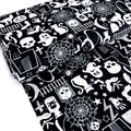 Glow In The Dark Halloween Motifs Black - Frumble Fabrics