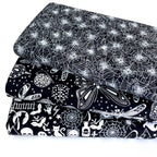 Glow In The Dark Halloween Motifs Black - Frumble Fabrics