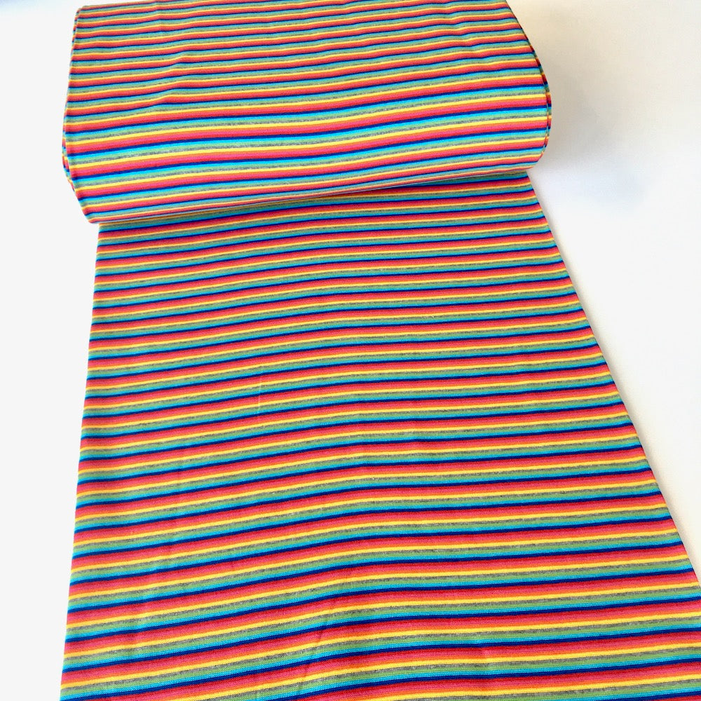 Rainbow Tube Stripe Cotton Ribbing Tube - Frumble Fabrics