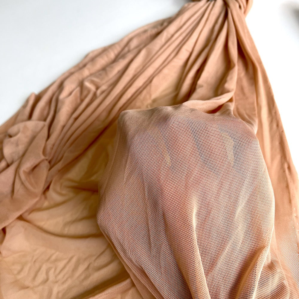 Light Power Mesh Net Ice Peach 4 way stretch PER METRE