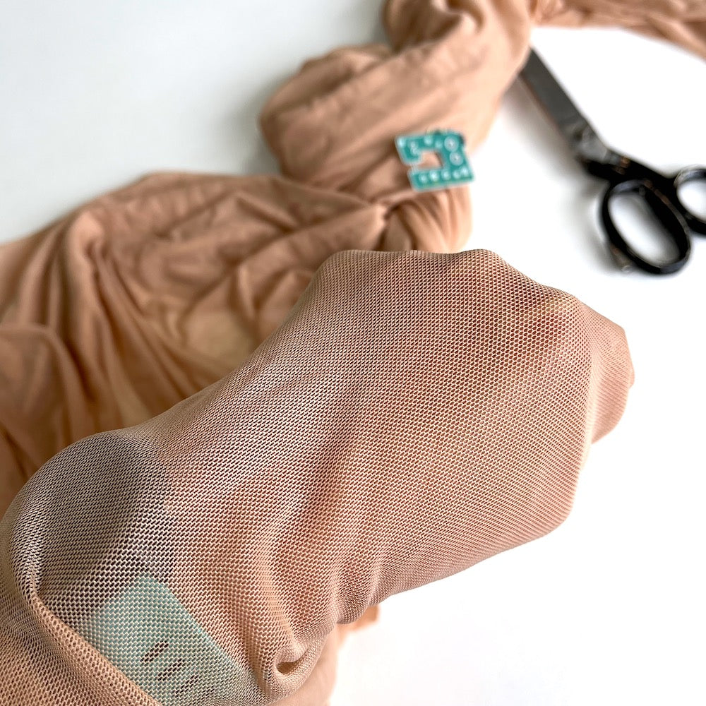 Light Power Mesh Net Ice Peach 4 way stretch PER METRE
