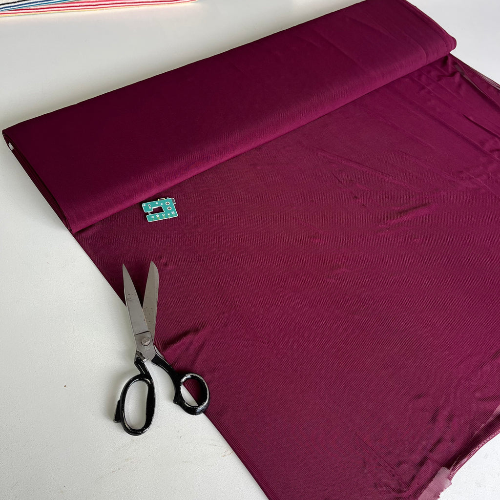 Light Power Mesh Net - Deadstock Designer Fabric p/1/2m-  Burgundy