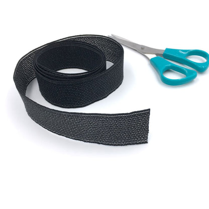 Peta-stretch Non Roll Waistband Elastic 32mm Black - Frumble Fabrics