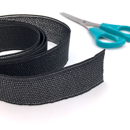 Peta-stretch Non Roll Waistband Elastic 32mm Black - Frumble Fabrics