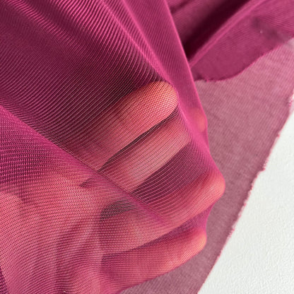 Light Power Mesh Net - Deadstock Designer Fabric -  Burgundy