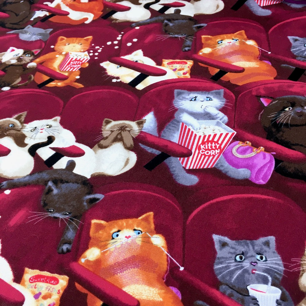 Timeless Treasures - Cats - Movie Theater Scaredy Cats Wine