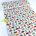 Quilting Cotton - DC Heroes & Heroines - Batman Logo History White (Per Metre)