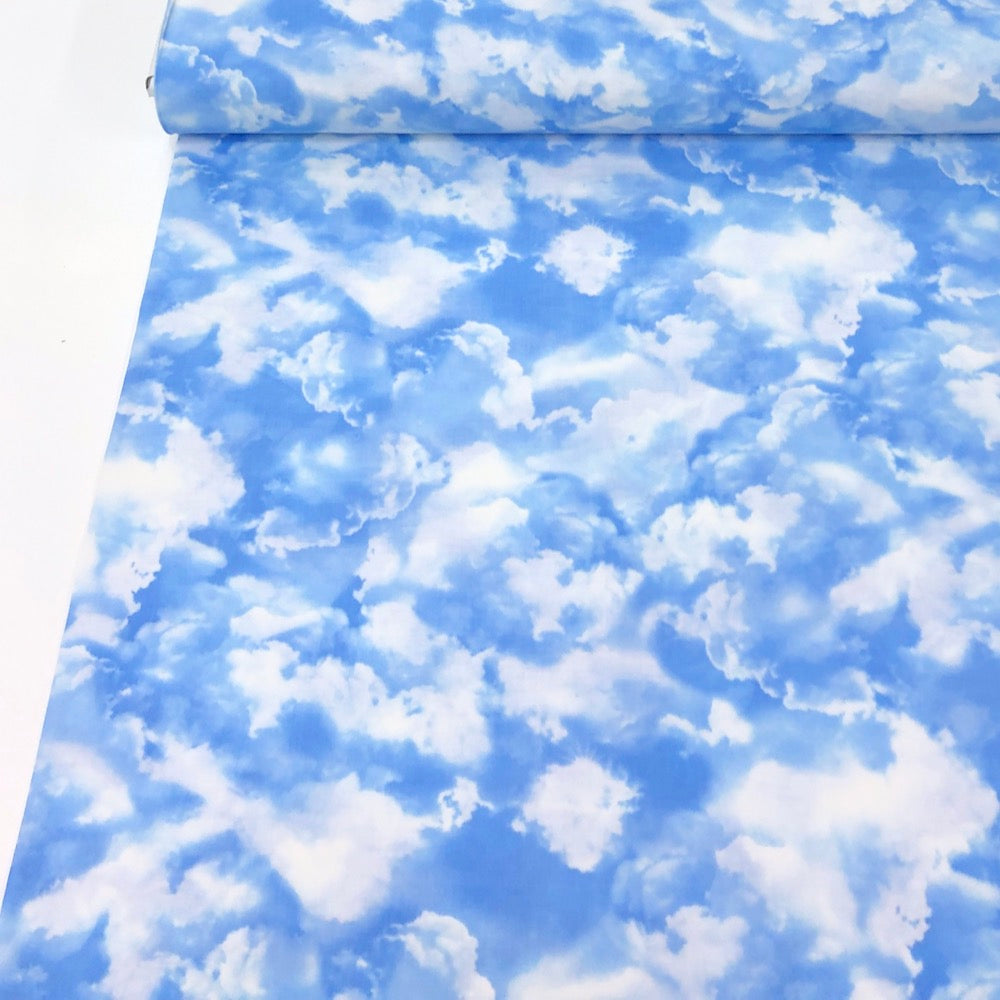 Little Fluffy Clouds Blue - Frumble Fabrics