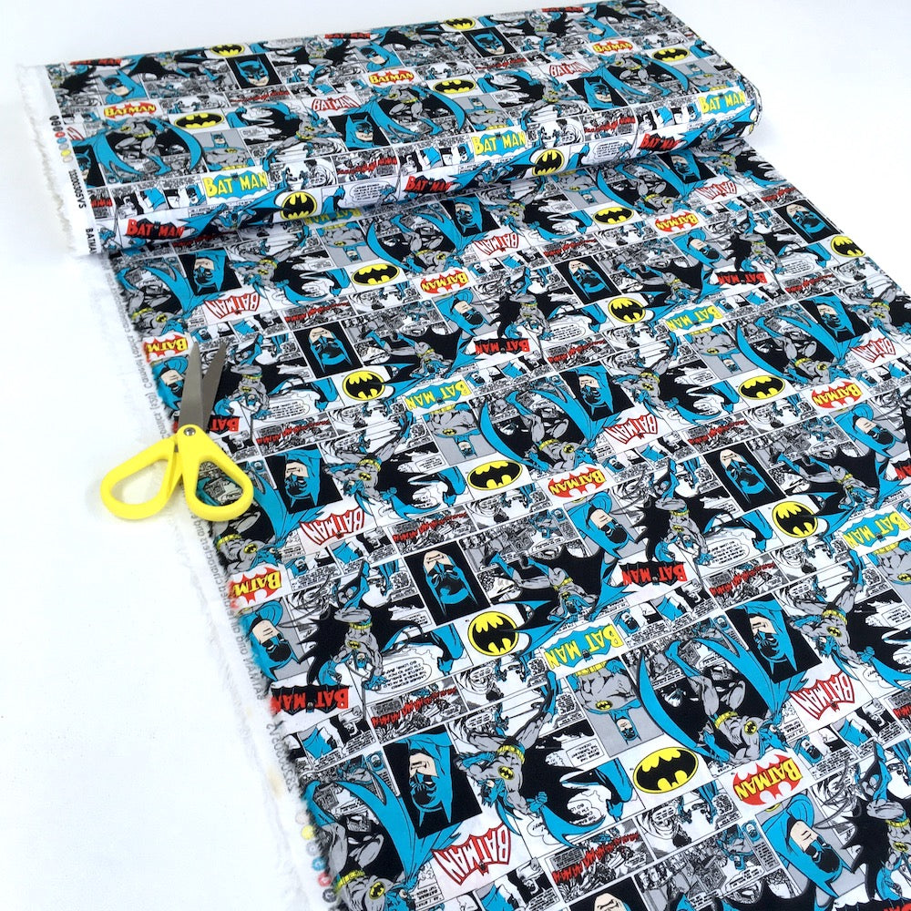 DC Heroes & Heroines - Batman Comic Strip White (Per Metre)