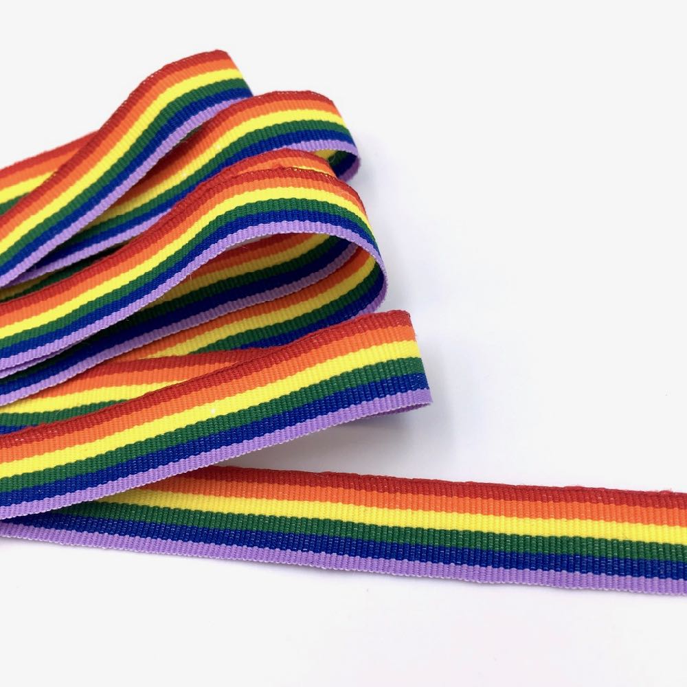 Rainbow Grosgrain Ribbon 10mm (Per Metre) - Frumble Fabrics
