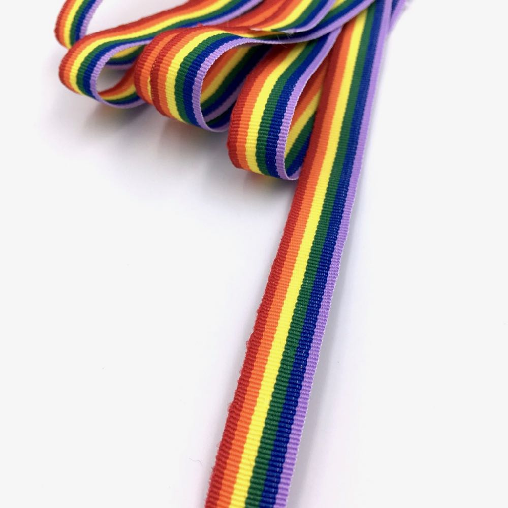 Rainbow Grosgrain Ribbon 10mm (Per Metre) - Frumble Fabrics