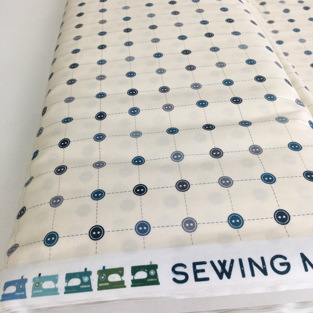 Paintbrush Studio - Sewing Mood - Buttons Blue Grey