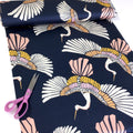 Marabou Mosaic Navy - Stretch Sateen Drill - Navy