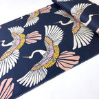 Marabou Mosaic Navy - Stretch Sateen Drill - Navy
