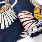 Marabou Mosaic Navy - Stretch Sateen Drill - Navy