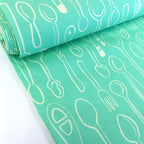 Kitchen Spoons - Hamburger Liebe Organic Cotton Poplin - Mint Green