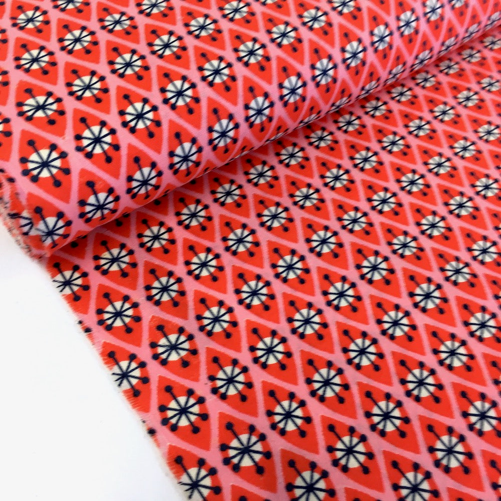 Atomic Shields - Hamburger Liebe Organic Cotton Poplin - Coral Red