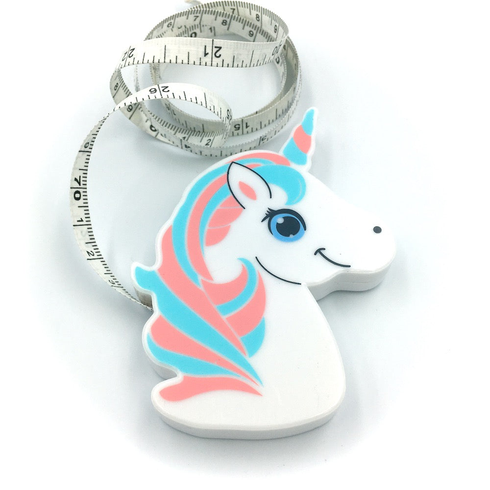 Unicorn Tape Measure - Coral - Frumble Fabrics