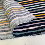 Painted Stripes - Coated Cotton Fabric - Navy