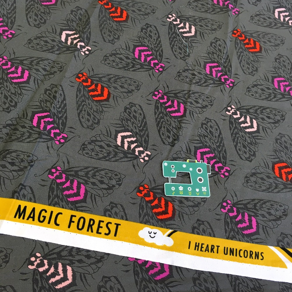 Cotton and Steel - Magic Forest - Bees Charcoal