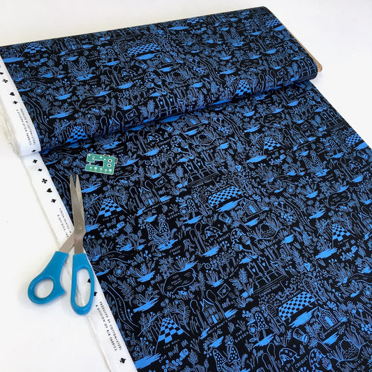 Cotton and Steel RAYON - Rifle Paper Co - Wonderland Magic Forest Blue