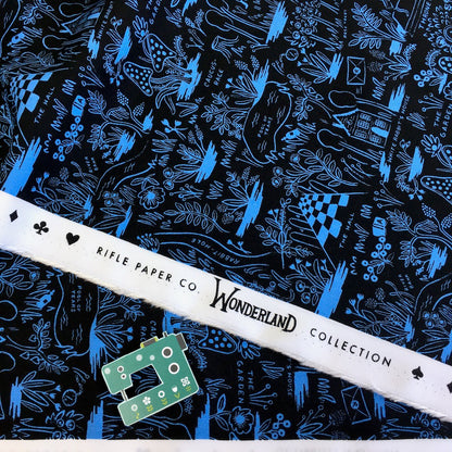 Cotton and Steel RAYON - Rifle Paper Co - Wonderland Magic Forest Blue