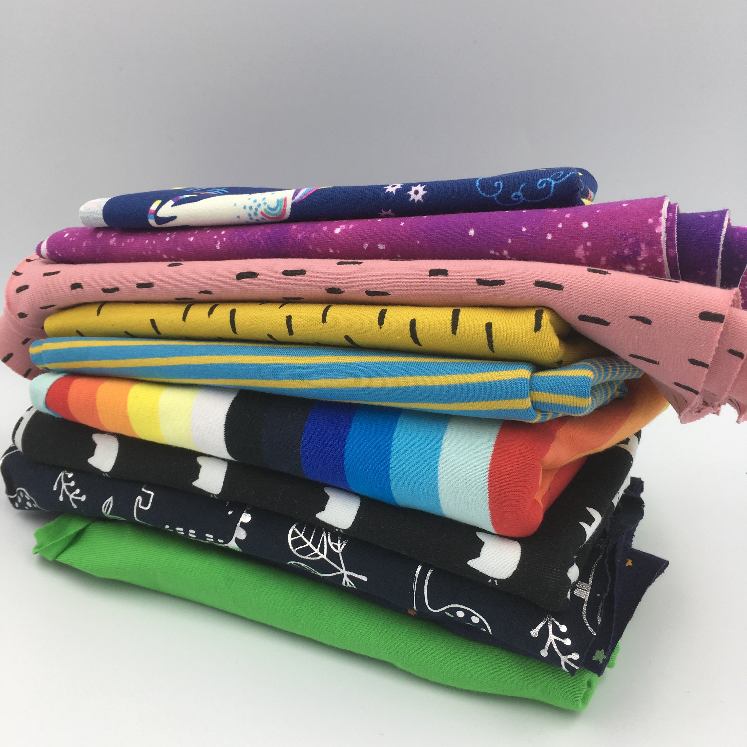 CLEARANCE Stretch Jersey Fabric Remnant Multi Pack Approximately 620g