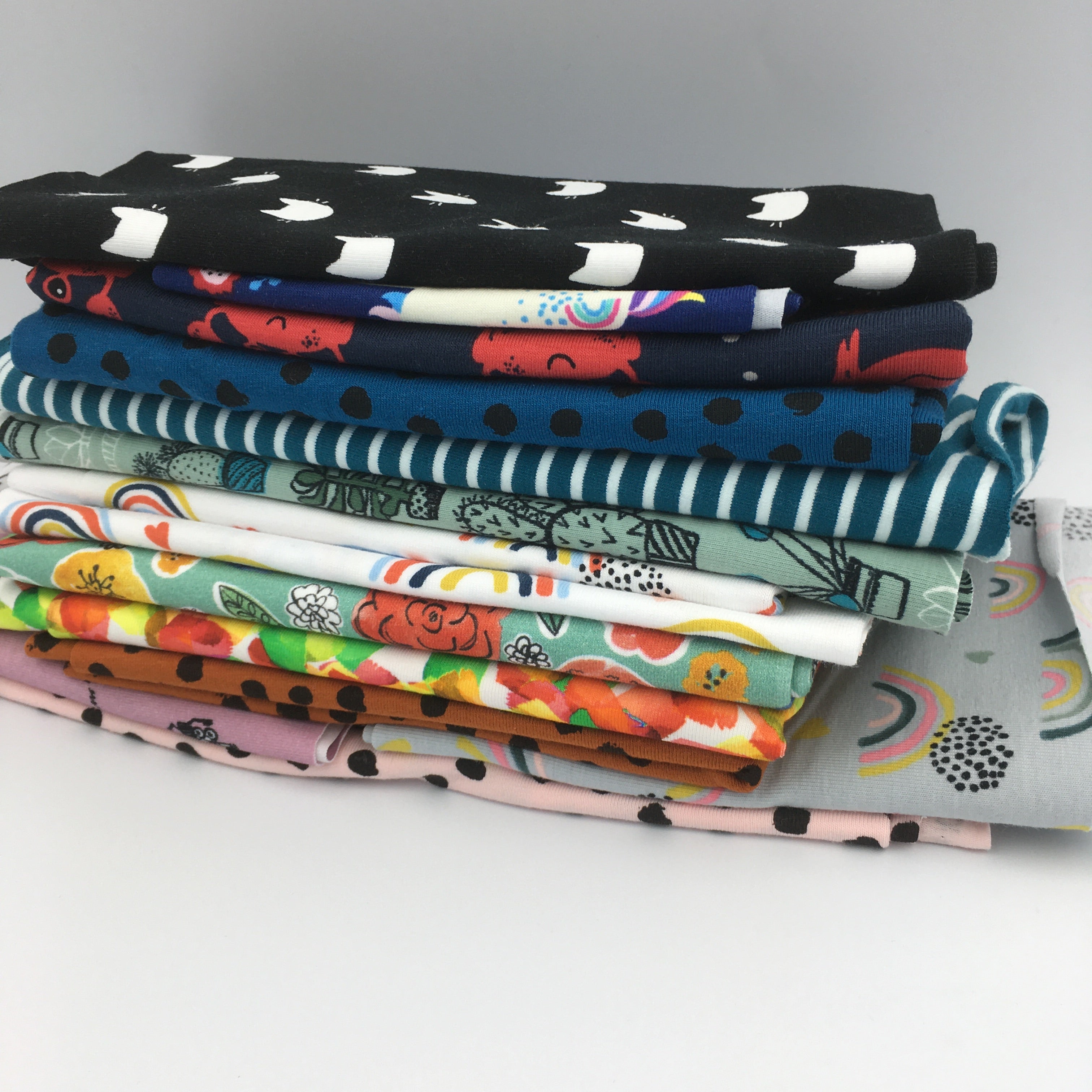 CLEARANCE Stretch Jersey Fabric Remnant Multi Pack Approximately 620g