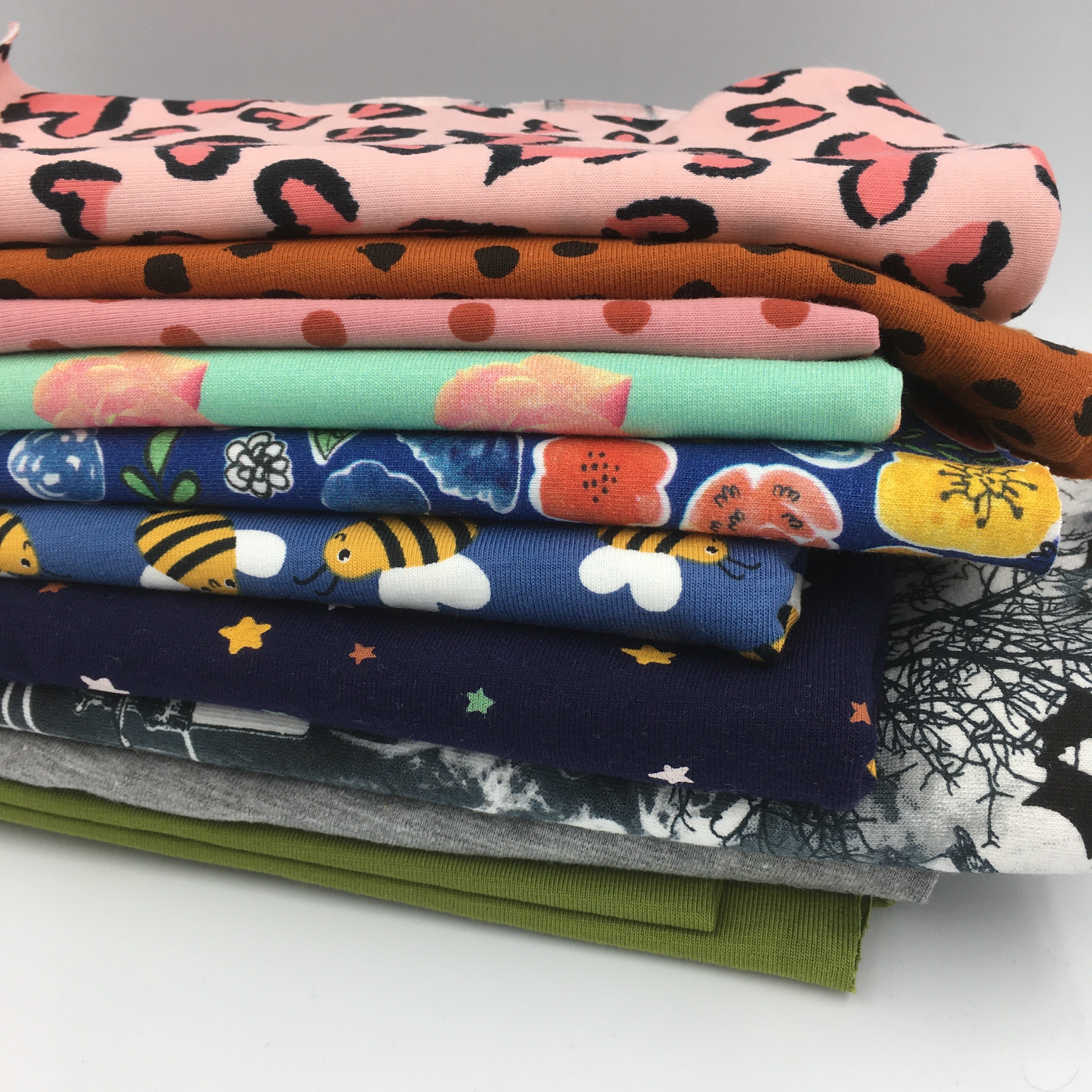 CLEARANCE Stretch Jersey Fabric Remnant Multi Pack Approximately 620g