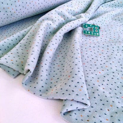 Rainy Stripes - Cotton Stretch Velvet - Mint