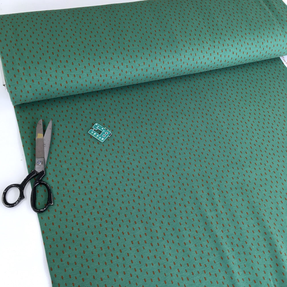 Remnant of Rain Stripes - GOTS Organic Soft Sweat - Green (88cm)