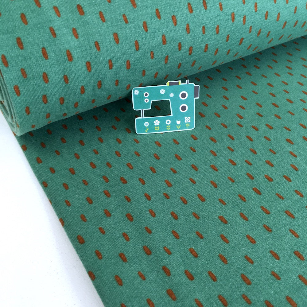 Remnant of Rain Stripes - GOTS Organic Soft Sweat - Green (88cm)