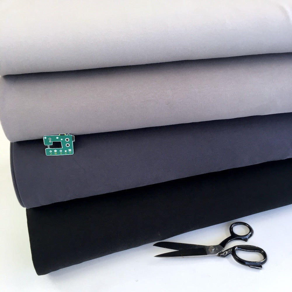 Remnant of Organic Soft Sweat Solids - GOTS Cosy Knit - Charcoal (104cm)