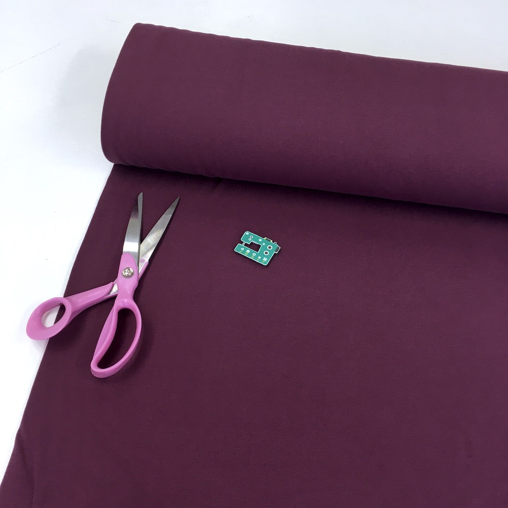 Remnant of Organic Soft Sweat Solids - GOTS Cosy Knit - Aubergine (68cm)