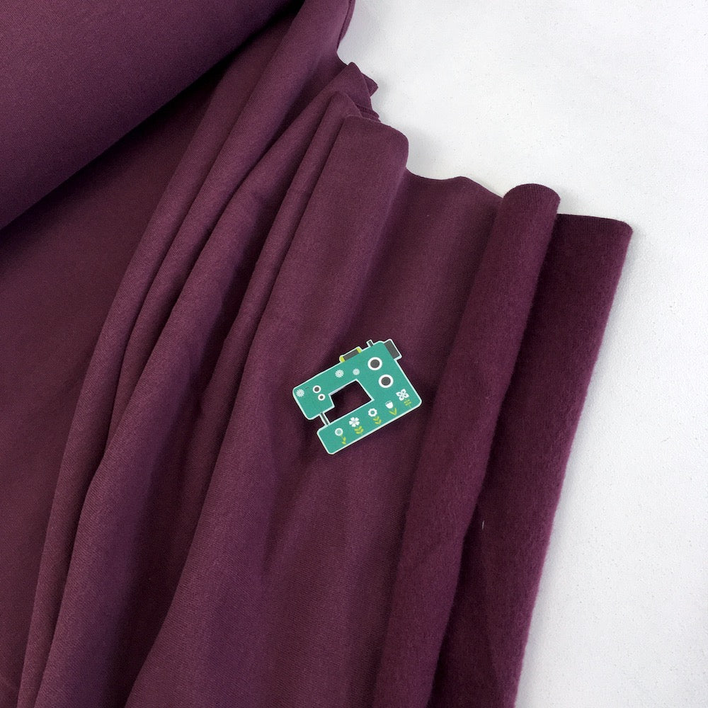 Remnant of Organic Soft Sweat Solids - GOTS Cosy Knit - Aubergine (68cm)
