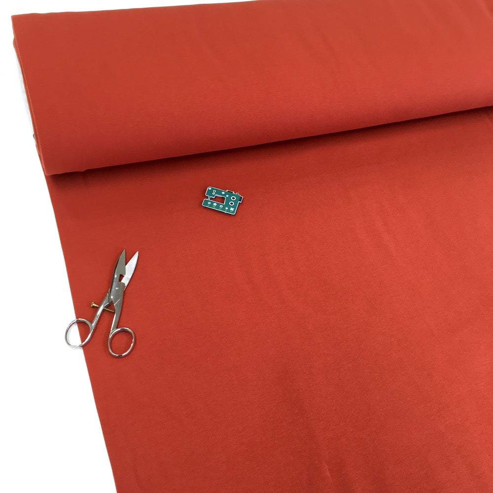 Remnant of Organic Soft Sweat Solids - GOTS Cosy Knit - Terracotta (77cm)
