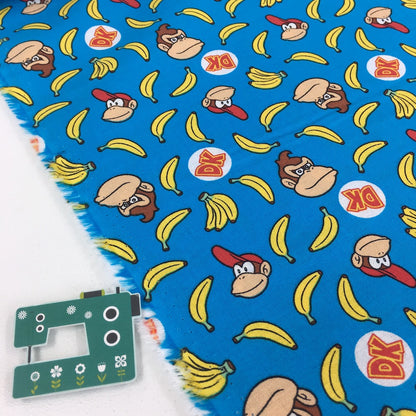 Donkey Kong DK Coordinating Print - Blue (Per Metre)