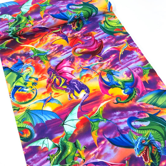 Dragons Rainbow Bright - Frumble Fabrics