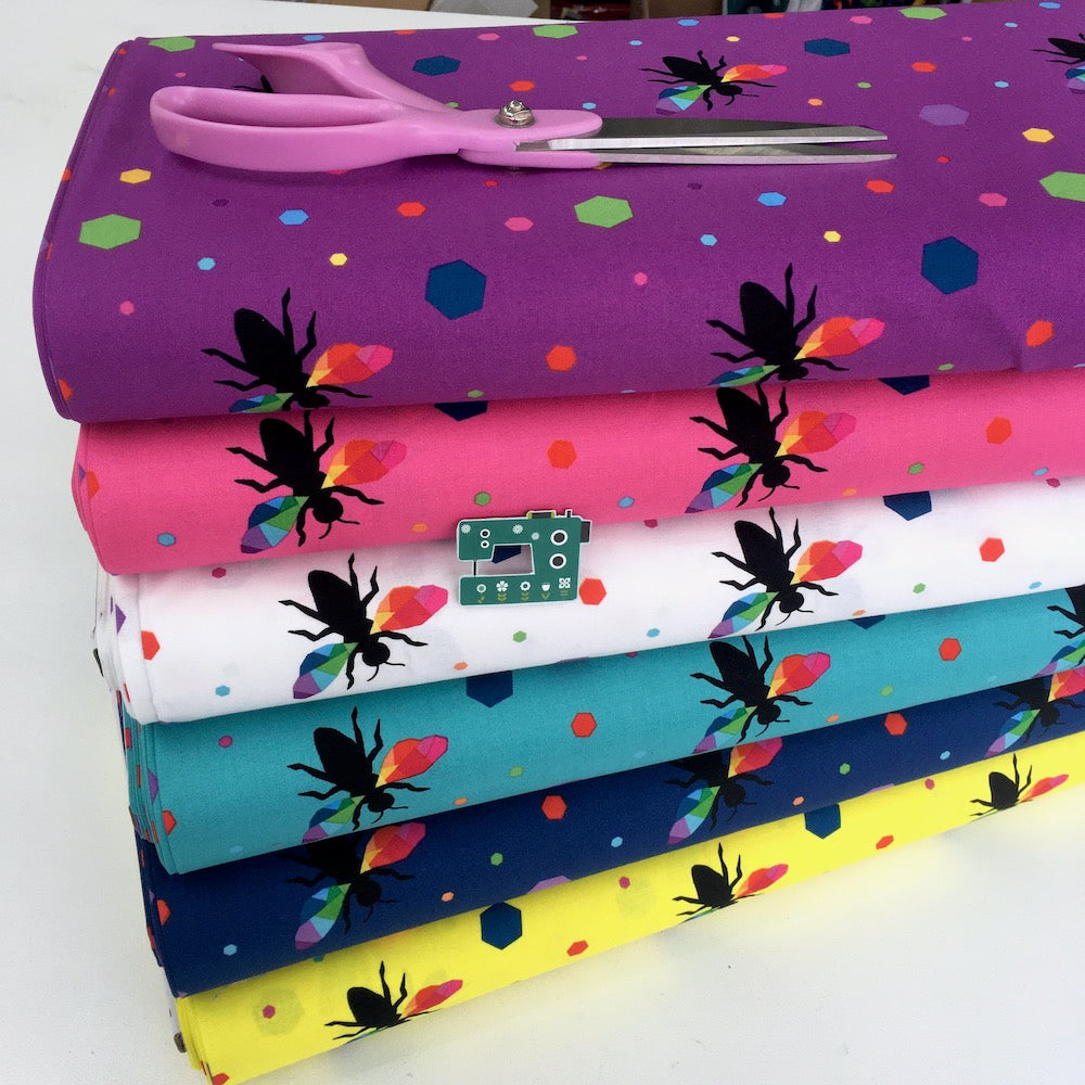 Riley Blake - Create - Rainbow Bumblebee Navy
