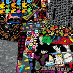 Cotton Fabric Designer Patterns Remnant Pack - Cool Darks, Black and Greys