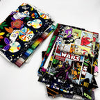 Cotton Fabric Designer Patterns Remnant Pack - Cool Darks, Black and Greys