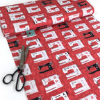 Benartex - Vintage Bernina - Red